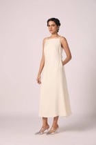 Spica Off White Silk Slip Dress view 12