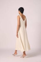 Spica Off White Silk Slip Dress view 13