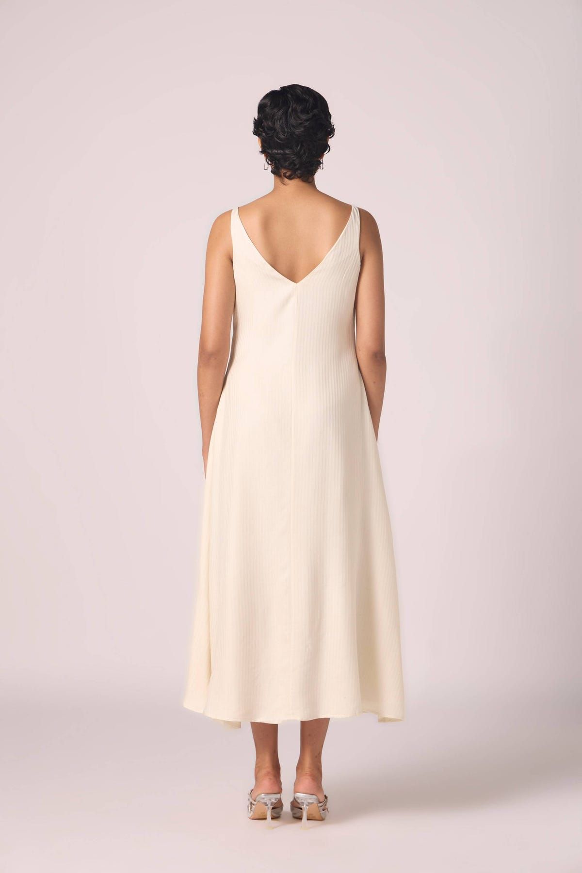 Spica Off White Silk Slip Dress - image 14