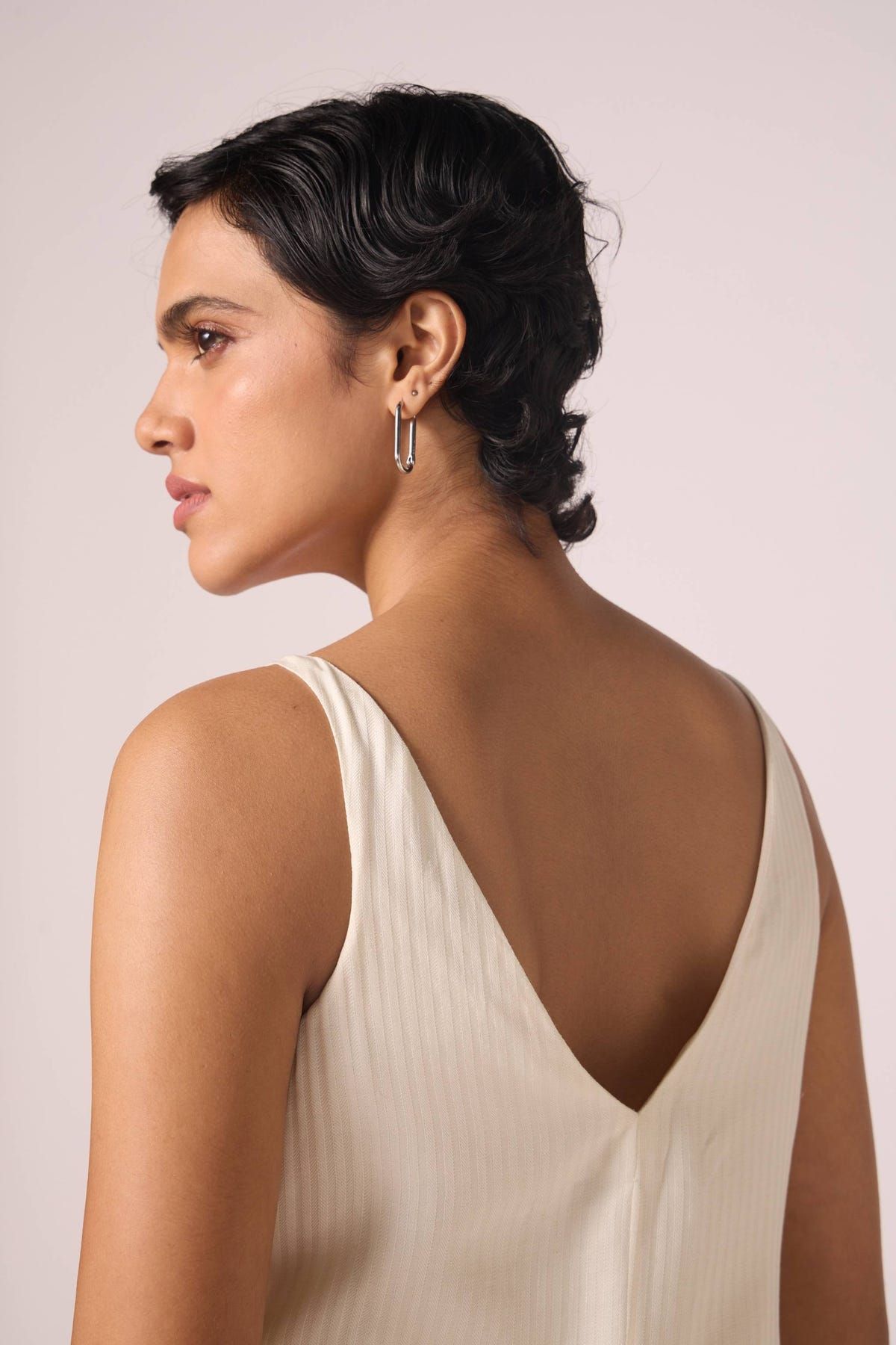 Spica Off White Silk Slip Dress - image 2