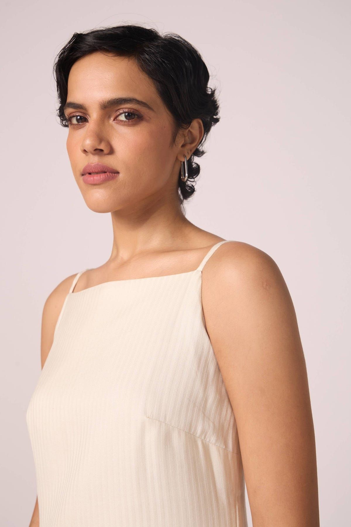 Spica Off White Silk Slip Dress - image 6