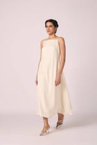 Spica Off White Silk Slip Dress view 8