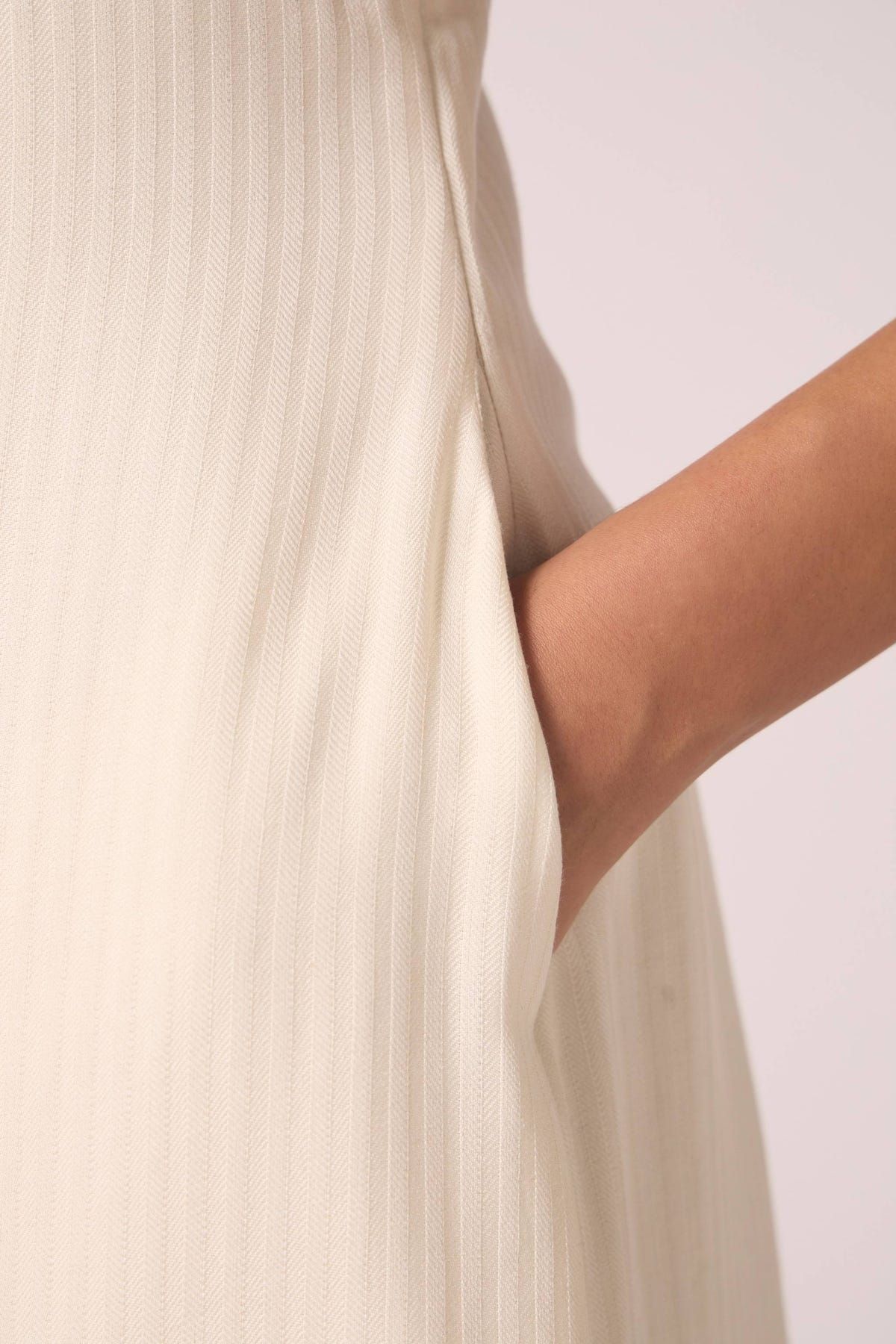 Spica Off White Silk Slip Dress - image 10