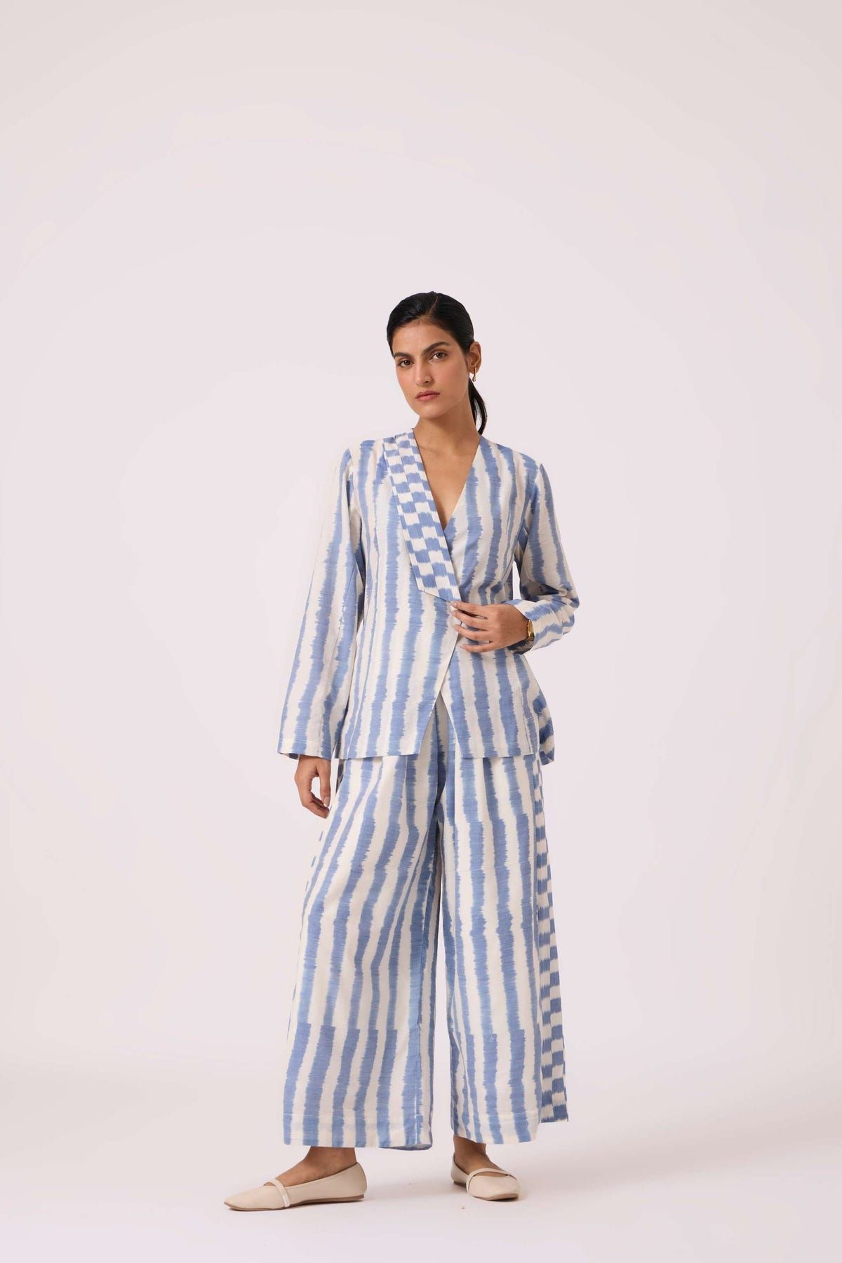 Dimtri Blue Striped Ikat Jacket - image 11