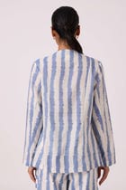 Dimtri Blue Striped Ikat Jacket view 12