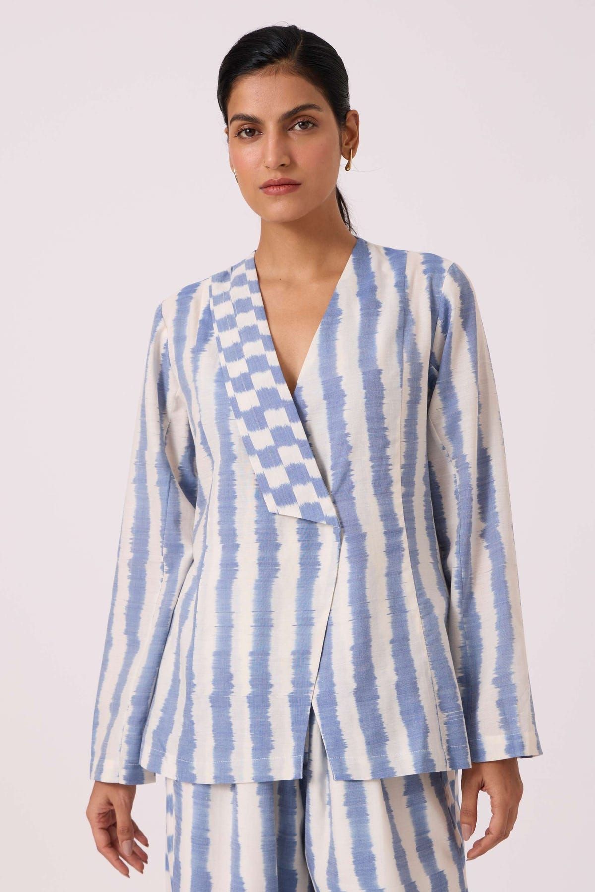 Dimtri Blue Striped Ikat Jacket - image 2