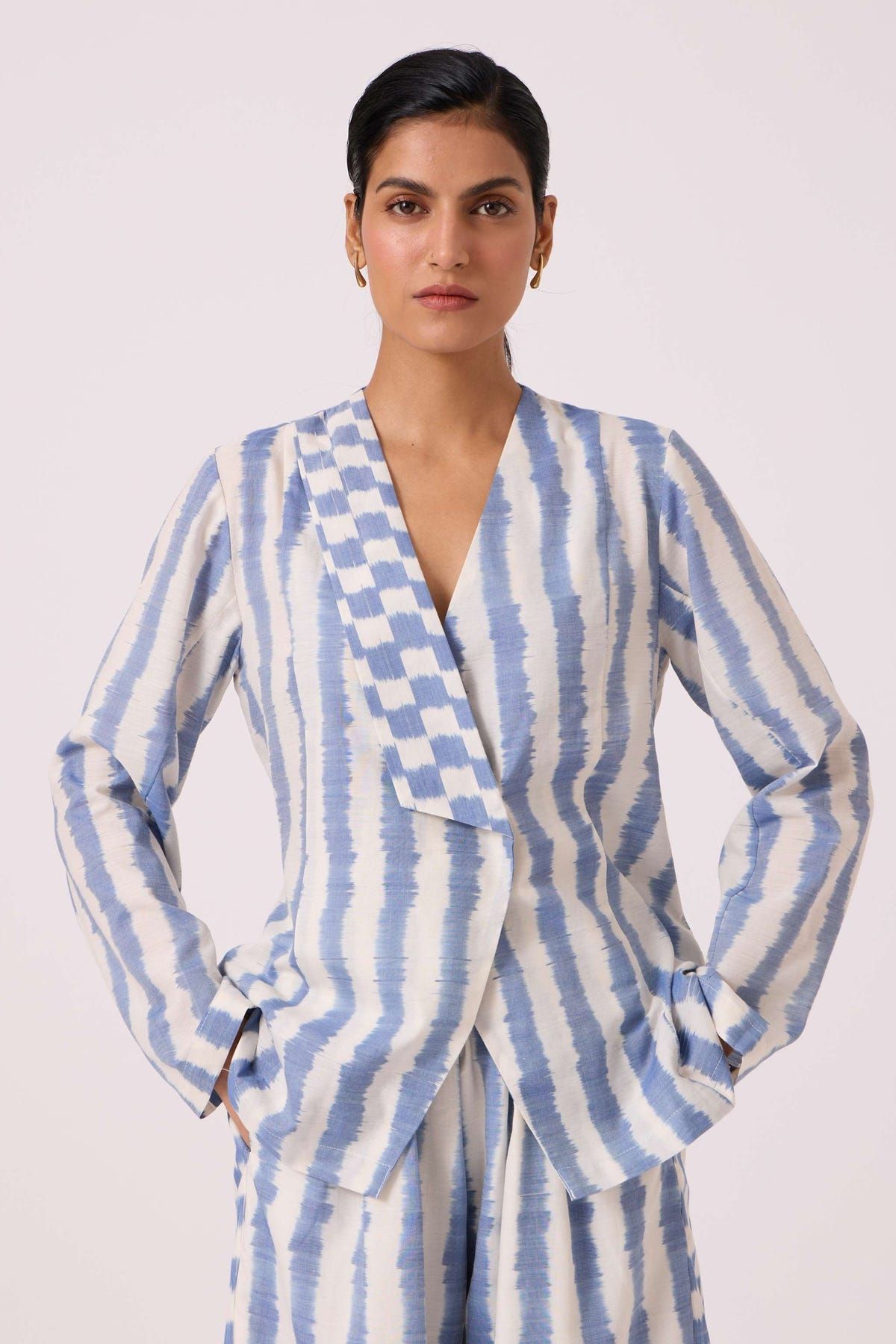 Dimtri Blue Striped Ikat Jacket - image 6