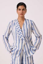 Dimtri Blue Striped Ikat Jacket view 6