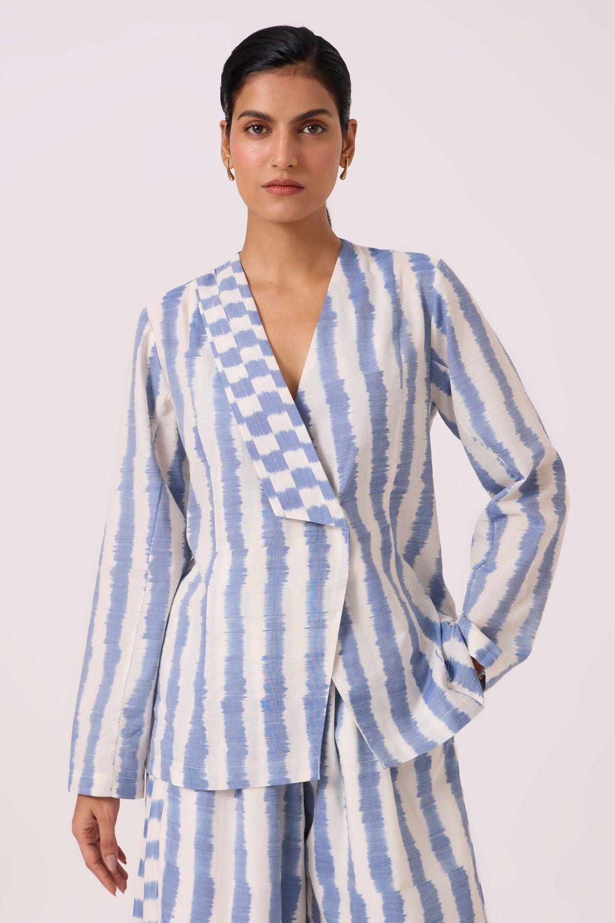 Dimtri Blue Striped Ikat Jacket - image 9