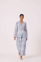 Dimtri Blue Striped Ikat Jacket view 10