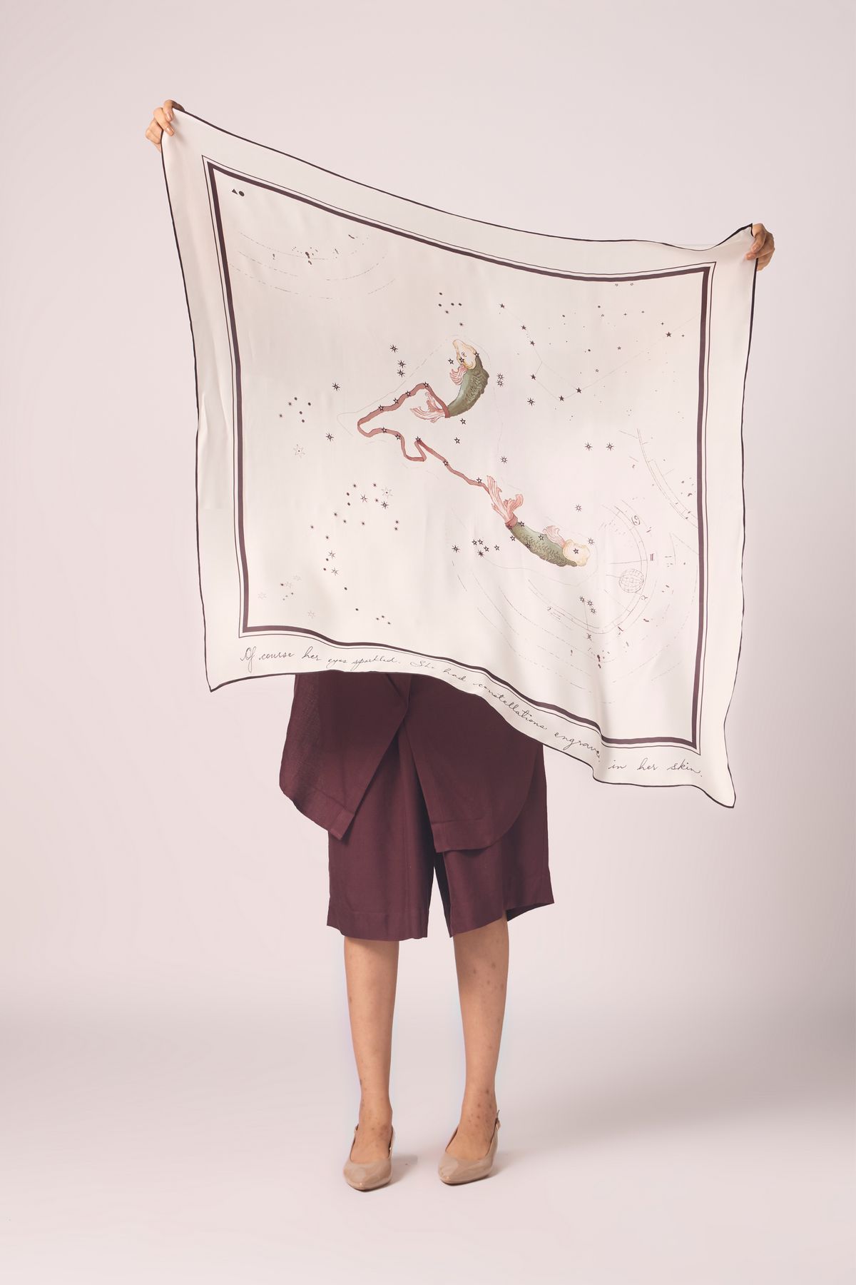 Pisces Printed Satin Scarf - image 1