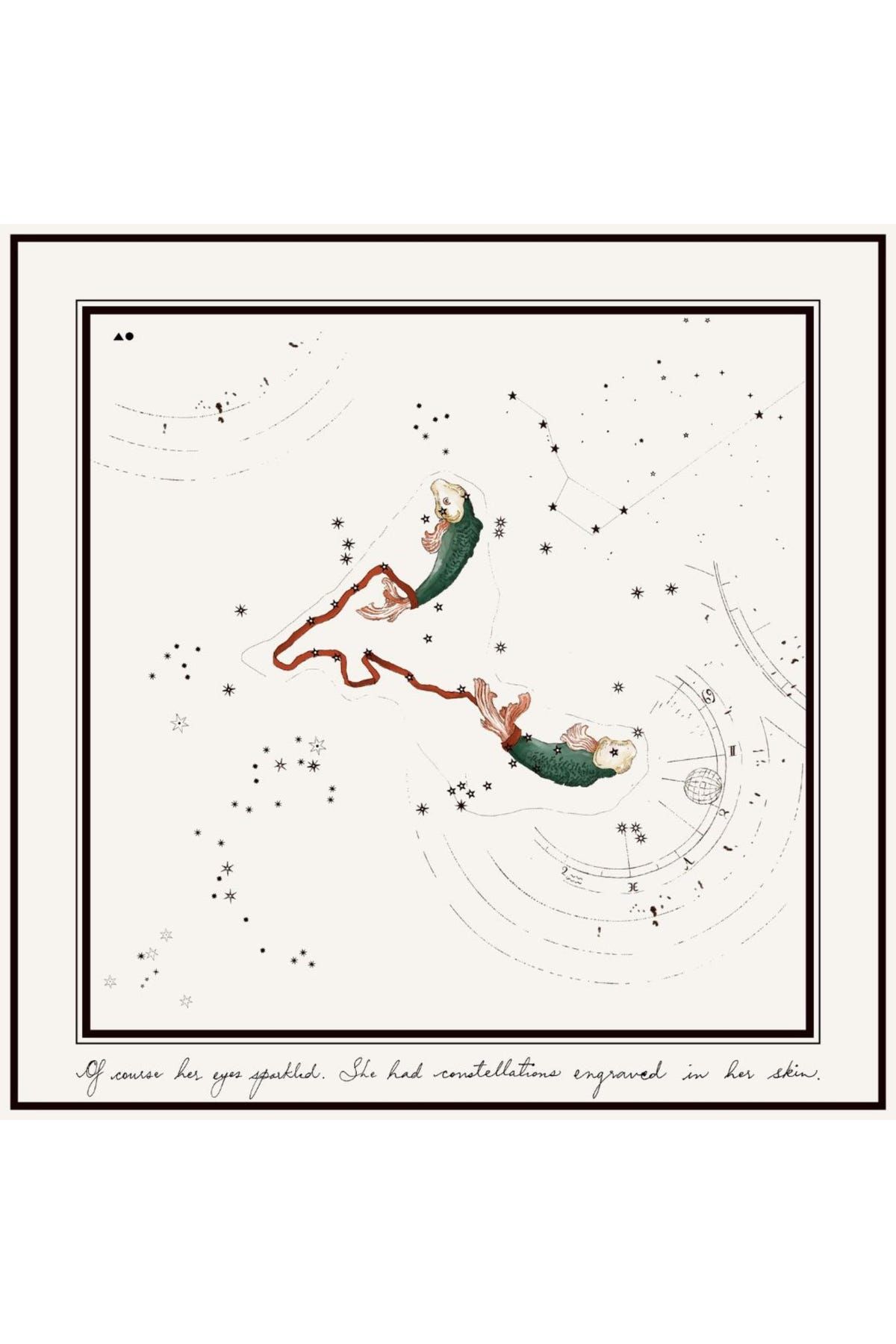 Pisces Printed Satin Scarf - image 2