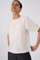 Loto Ivory Khadi Top With Statement Sleeve view 6
