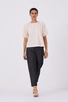 Loto Ivory Khadi Top With Statement Sleeve view 7