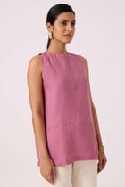 Eyre Lilac Linen Top view 3