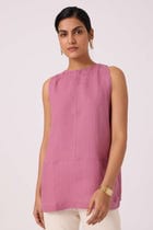 Eyre Lilac Linen Top view 5
