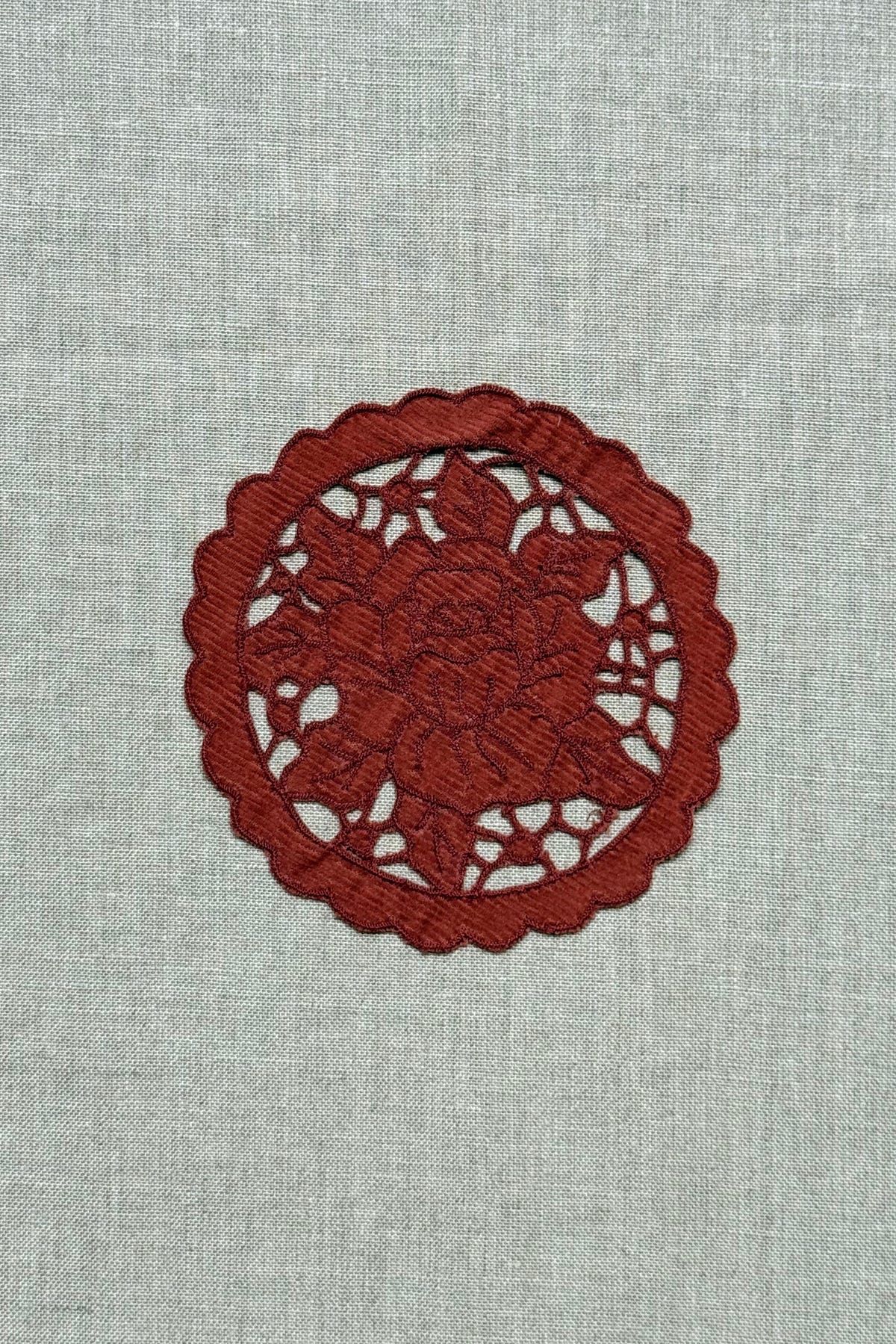 Maroon Cutwork Corduroy Coasters - Set of 2 - image 4