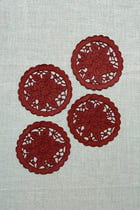 Maroon Cutwork Corduroy Coasters - Set of 2 view 5