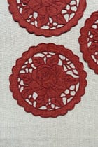 Maroon Cutwork Corduroy Coasters - Set of 2 view 6