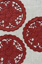 Maroon Cutwork Corduroy Coasters - Set of 2 view 7