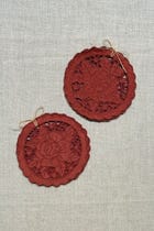 Maroon Cutwork Corduroy Coasters - Set of 2 view 10