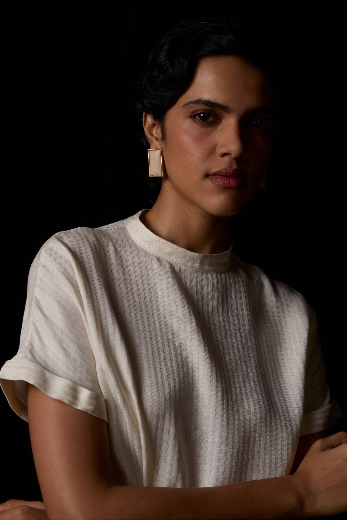 Rayya Off White Silk Top - image 12