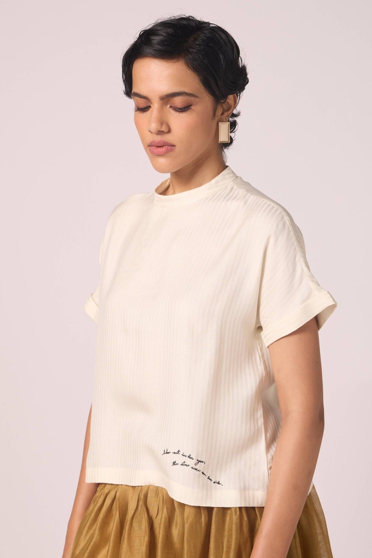 Rayya Off White Silk Top - image 4