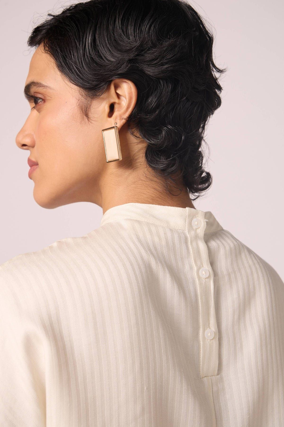 Rayya Off White Silk Top - image 8