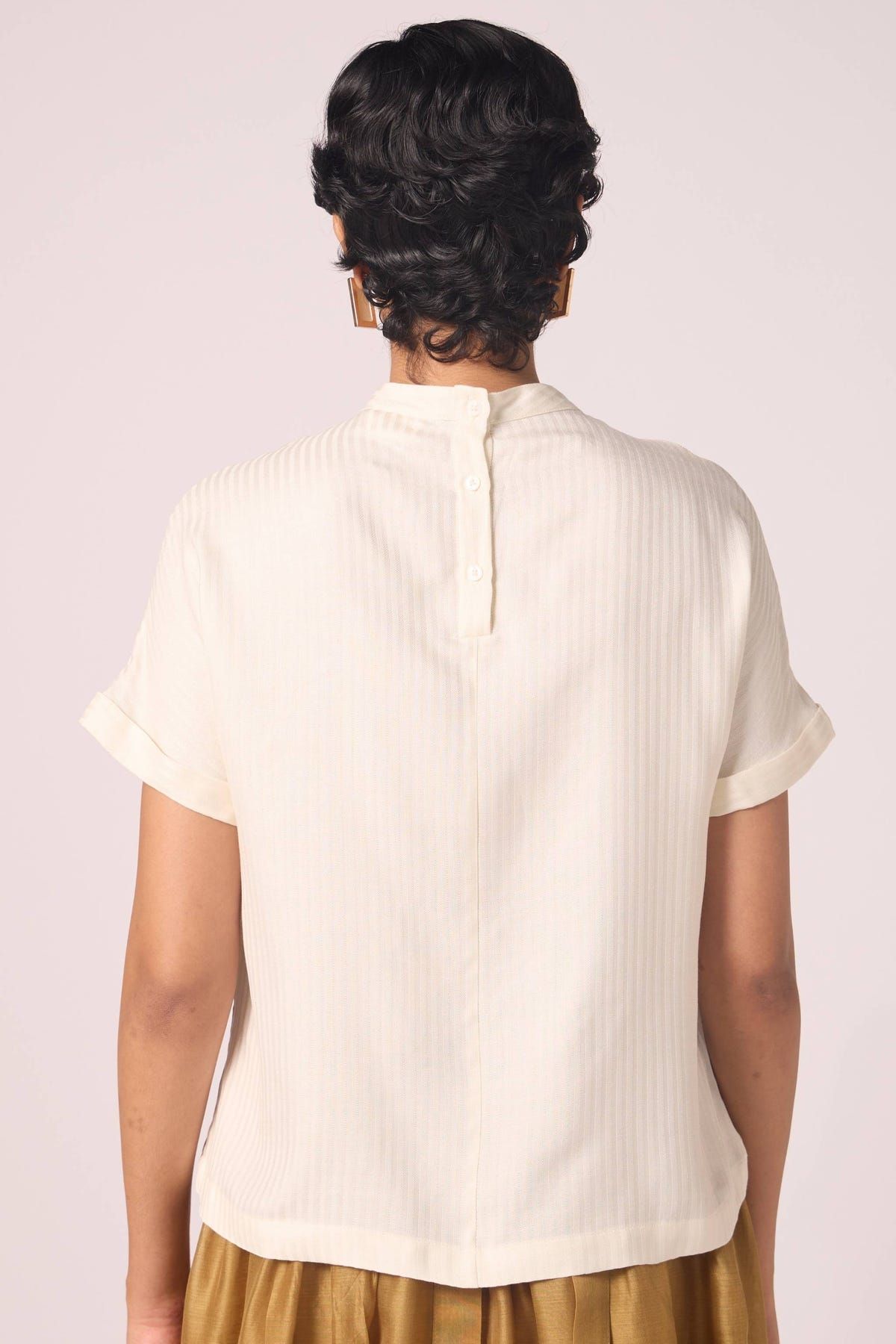 Rayya Off White Silk Top - image 9