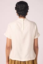 Rayya Off White Silk Top view 9