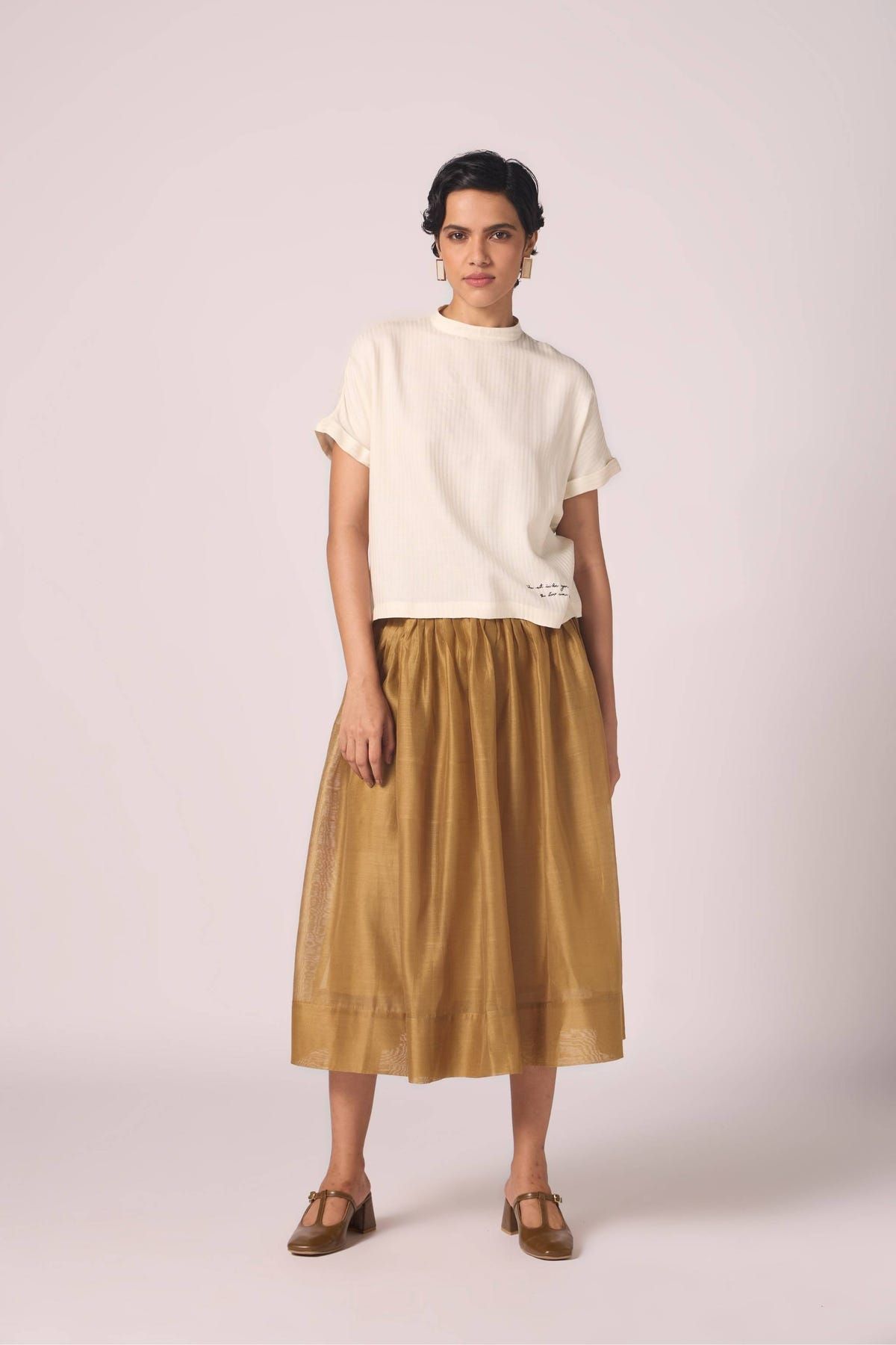 Rayya Off White Silk Top - image 10