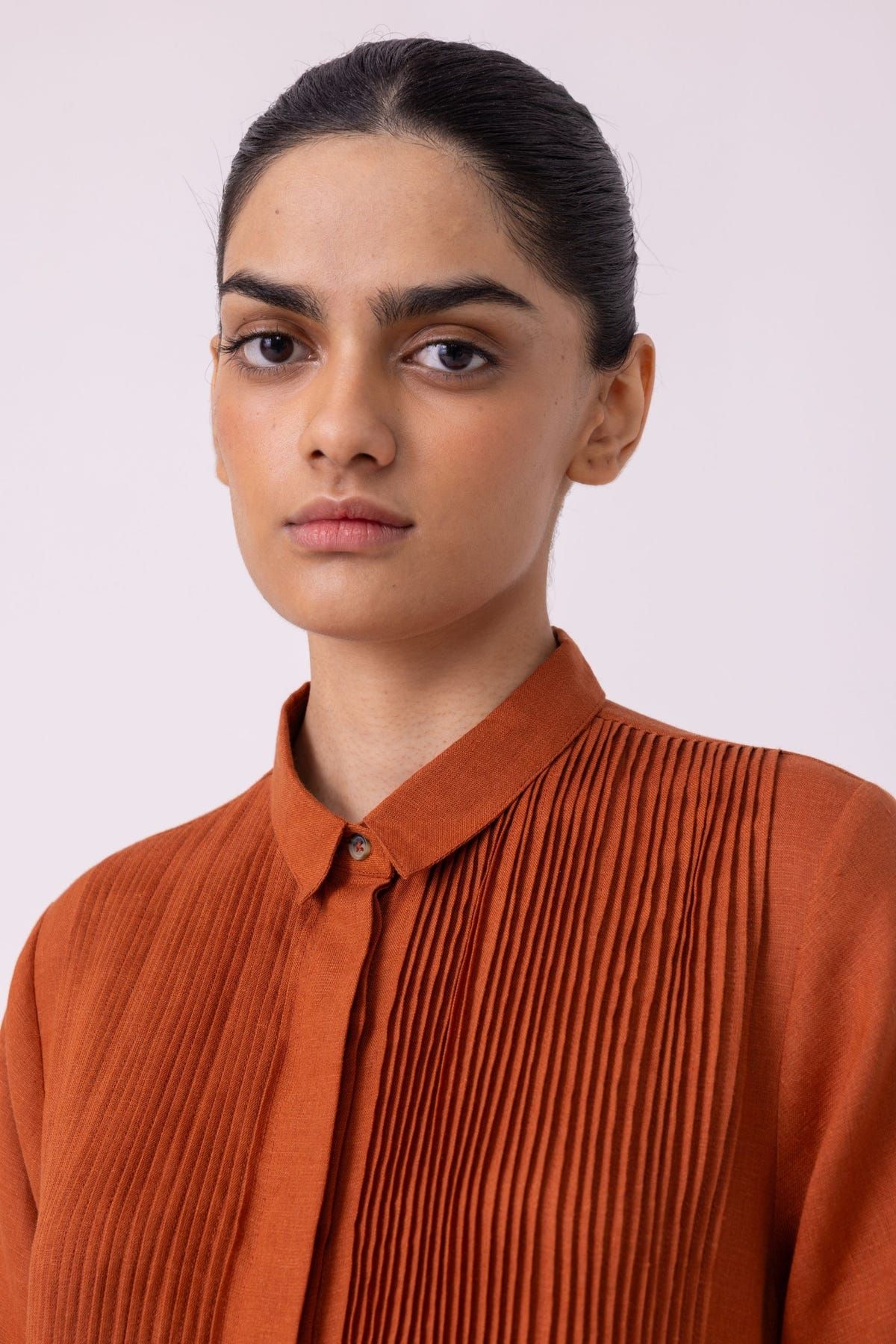 Minerva Rust Linen Shirt Dress - image 6