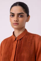 Minerva Rust Linen Shirt Dress view 6