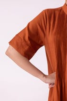 Minerva Rust Linen Shirt Dress view 9