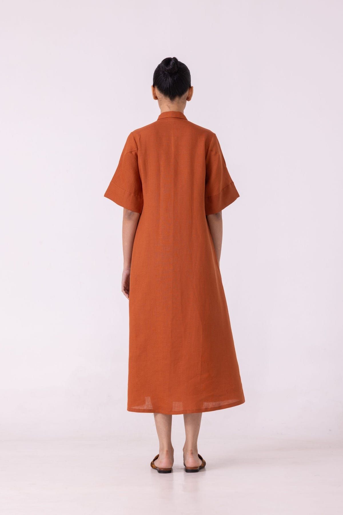 Minerva Rust Linen Shirt Dress - image 10
