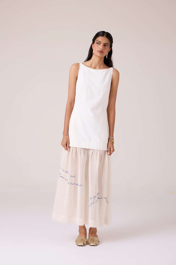 The Summer House — Astra White Embroidered Maxi Dress