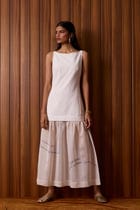 Astra White Embroidered Maxi Dress view 16