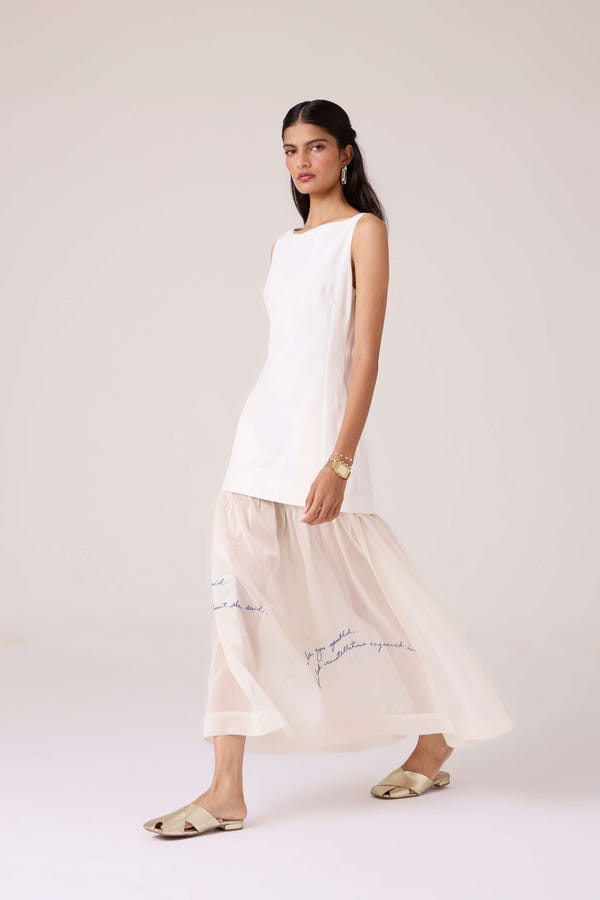 The Summer House — Astra White Embroidered Maxi Dress