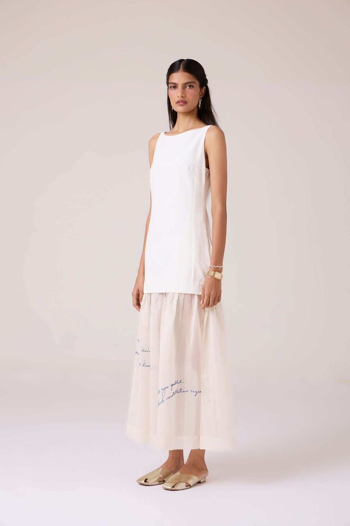 Astra White Embroidered Maxi Dress - image 4