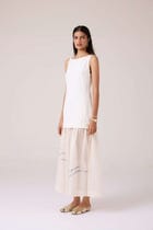 Astra White Embroidered Maxi Dress view 4