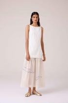 Astra White Embroidered Maxi Dress view 5