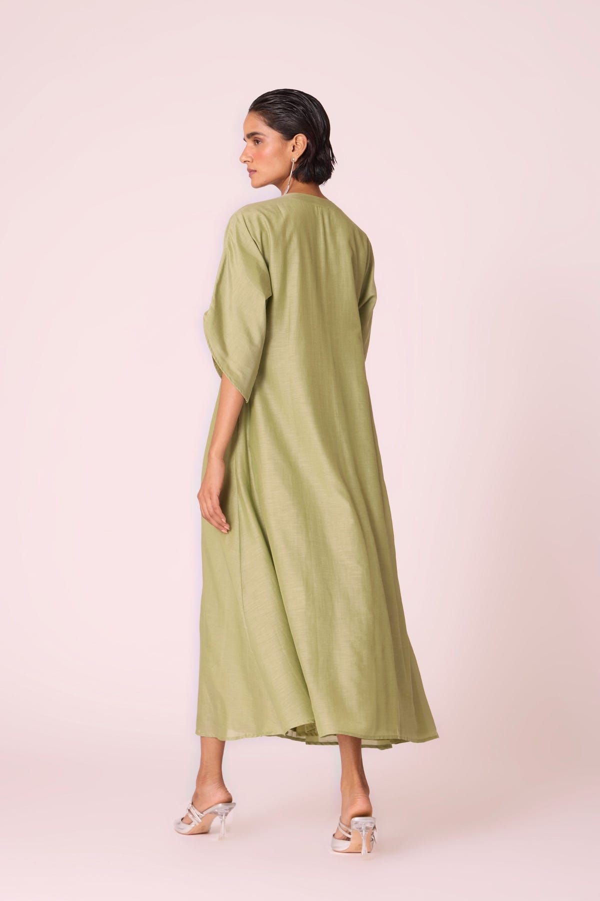 Volya Green Embroidered Dress - image 14