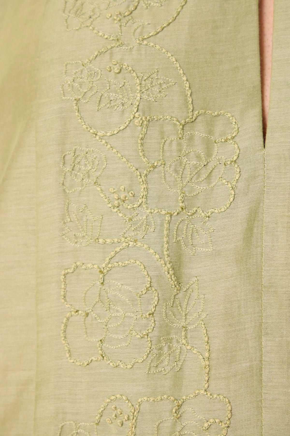 Volya Green Embroidered Dress - image 8