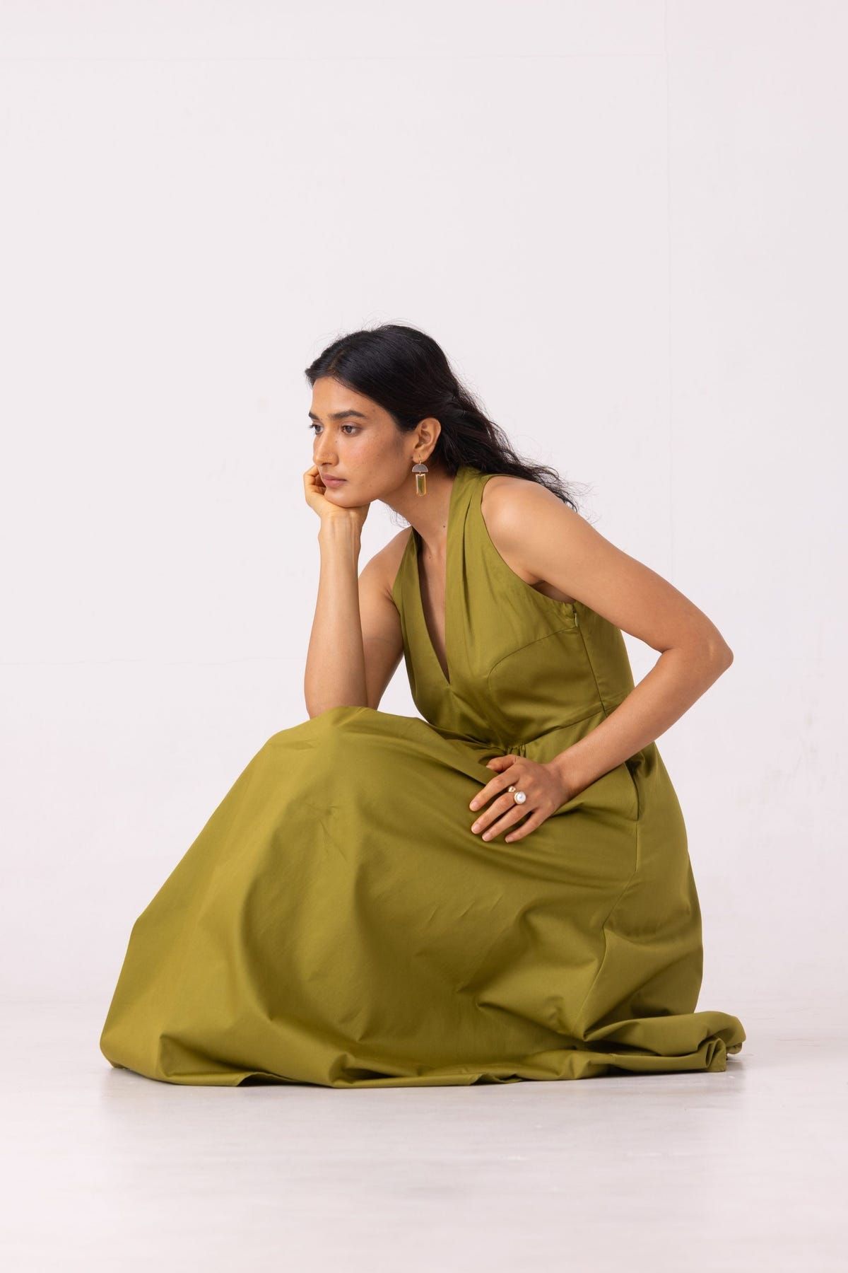 Daisy Green Halter Maxi Dress - image 11