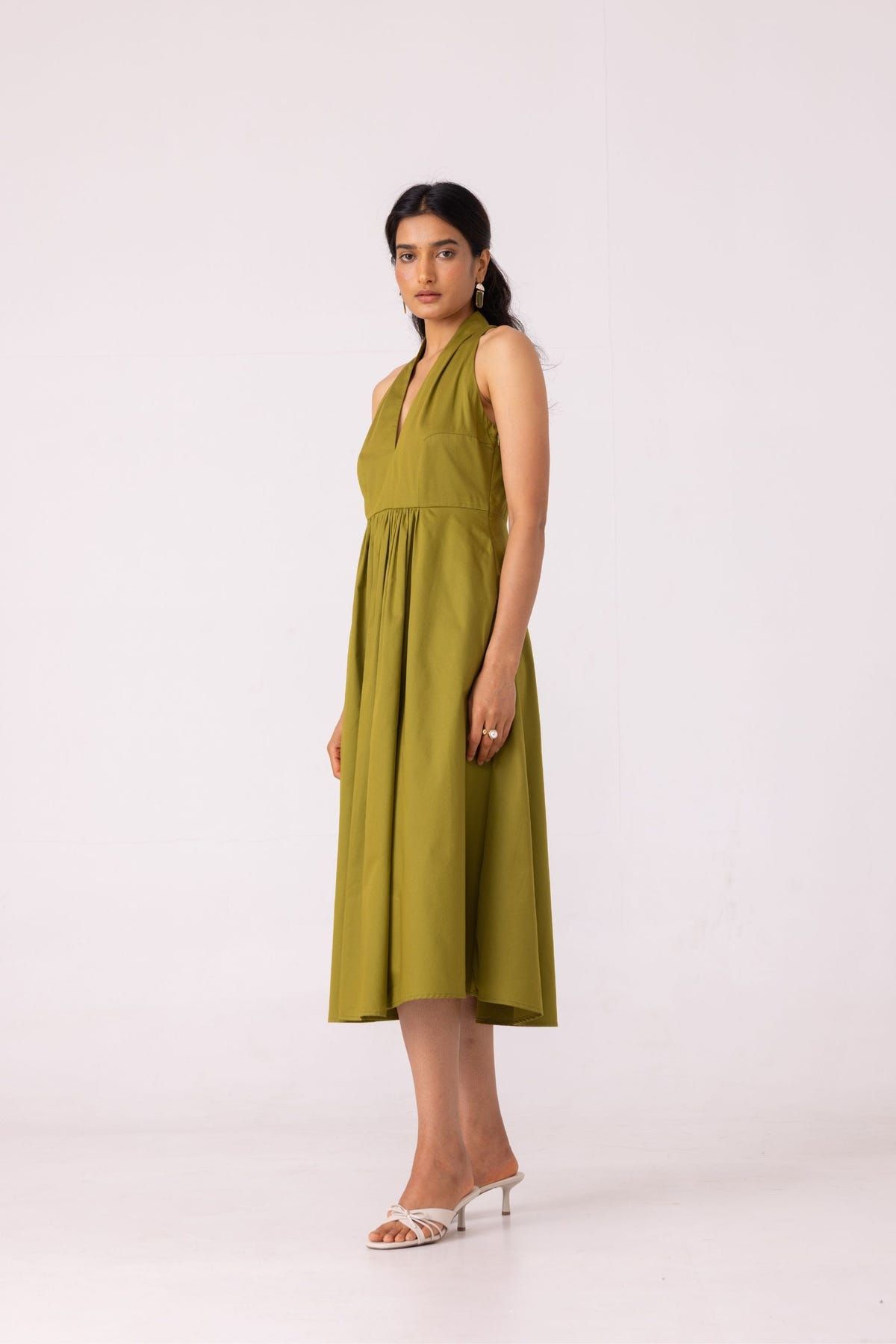 Daisy Green Halter Maxi Dress - image 2