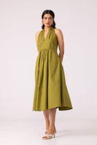 Daisy Green Halter Maxi Dress view 3
