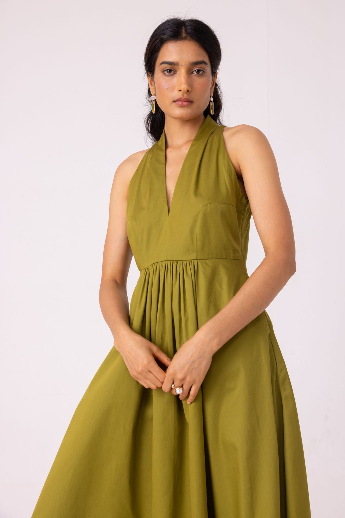 Daisy Green Halter Maxi Dress - image 4