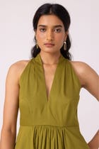 Daisy Green Halter Maxi Dress view 5