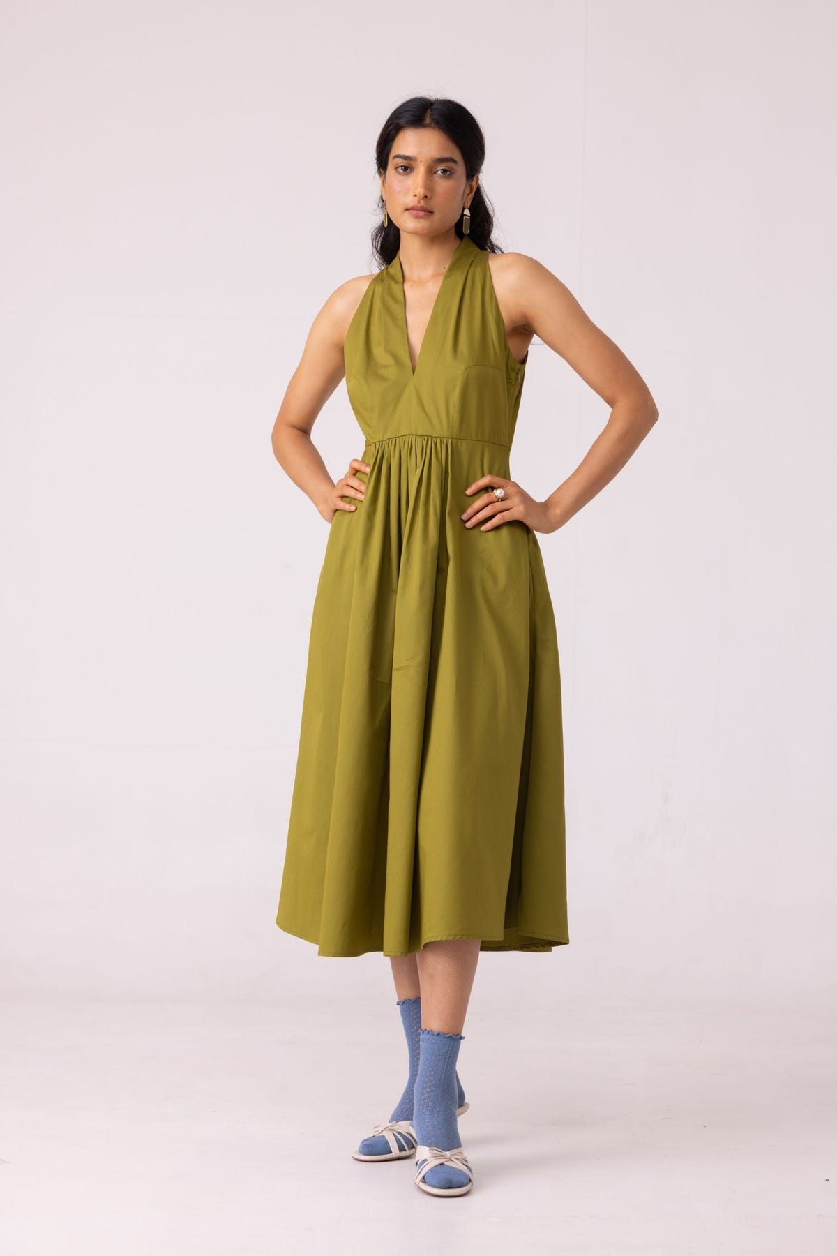 Daisy Green Halter Maxi Dress - image 6