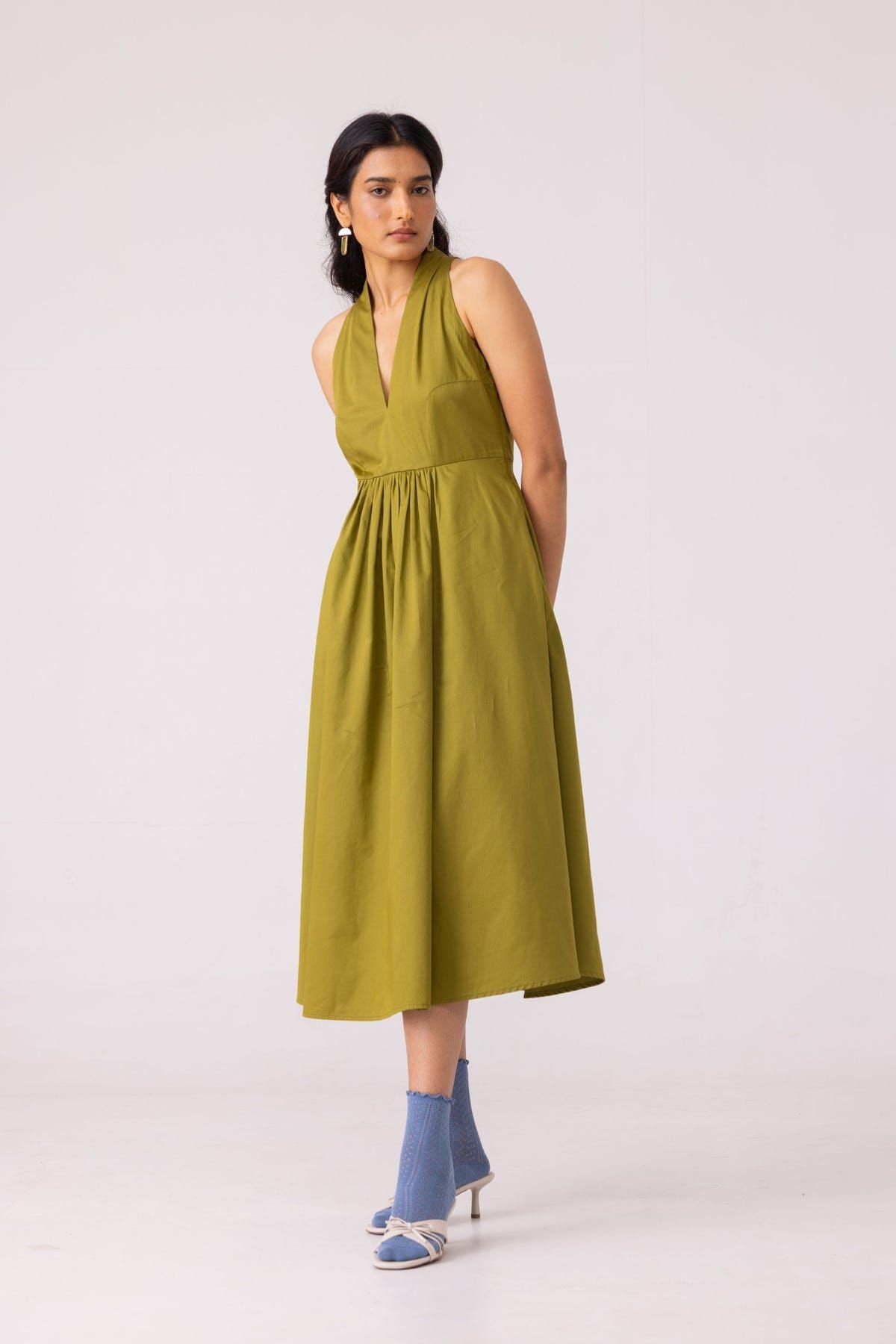 Daisy Green Halter Maxi Dress - image 7